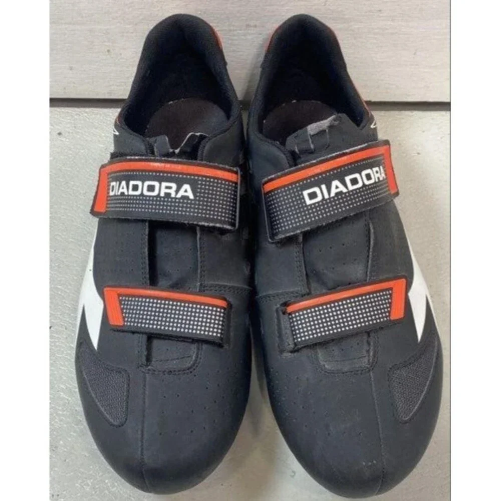 Diadora Phantom II Mens Black Red Cycling Shoes Road Bike Size 12 EUR 46